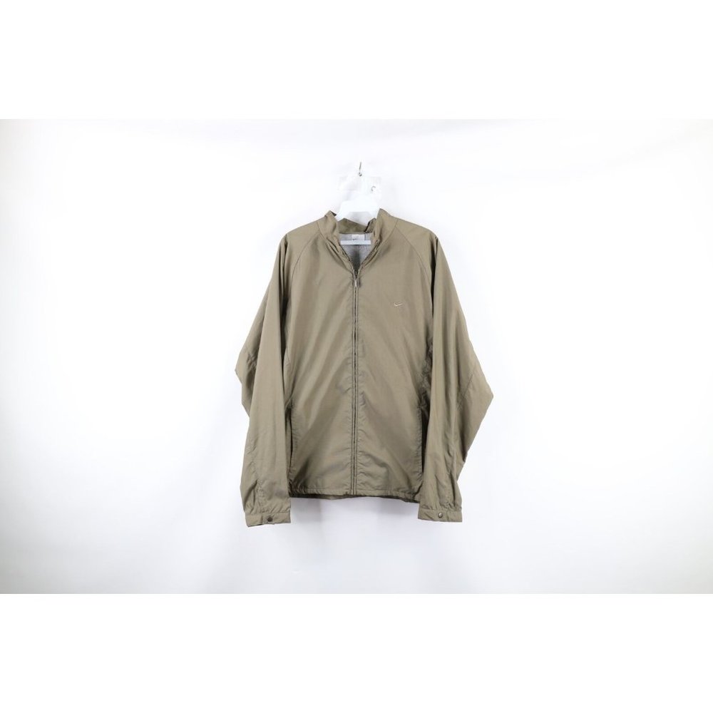 Vintage 90s Nike Medium Travis Scott Mini Swoosh Lined Windbreaker Jacket Green